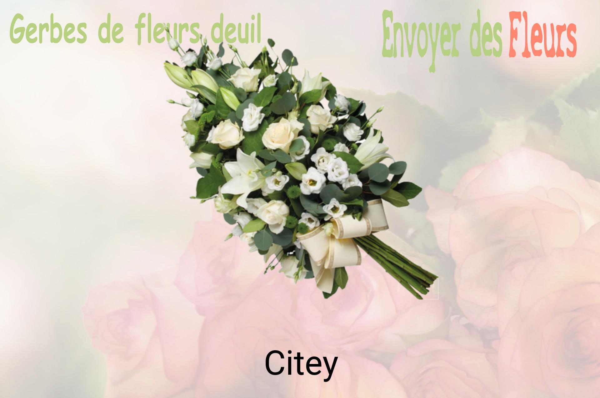 Gerbe de fleurs de deuil livrée à Citey
